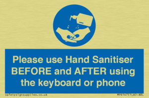 Please use Hand Sanitiser BEFORE and AFTER using the keyboard or phone